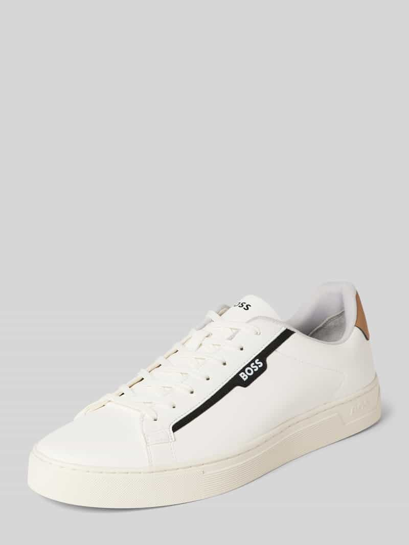 Boss Leren sneakers met labeldetails, model 'Rhys_Tenn'