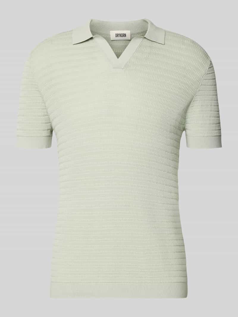 slim fit knitwear-poloshirt met structuurpatroon model 'BRAIAN'