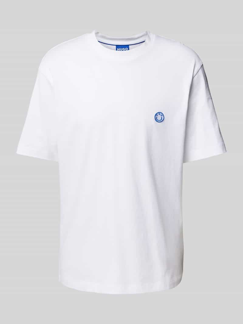 Hugo Blue T-shirt met logobadge model 'Niley'