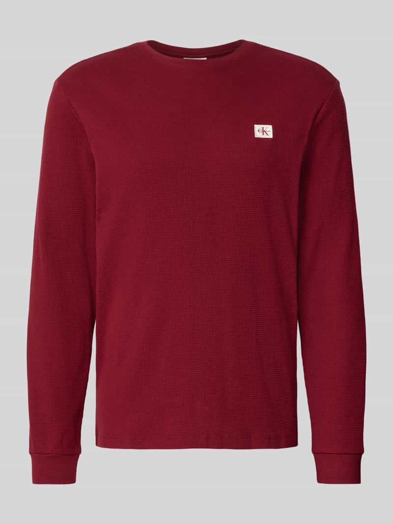 Calvin Klein Jeans Shirt met lange mouwen en structuurmotief