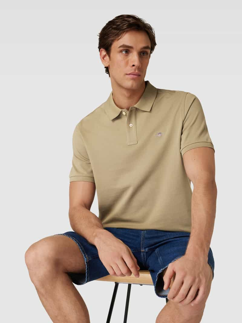 Gant Regular fit poloshirt met labelstitching model 'SHIELD'