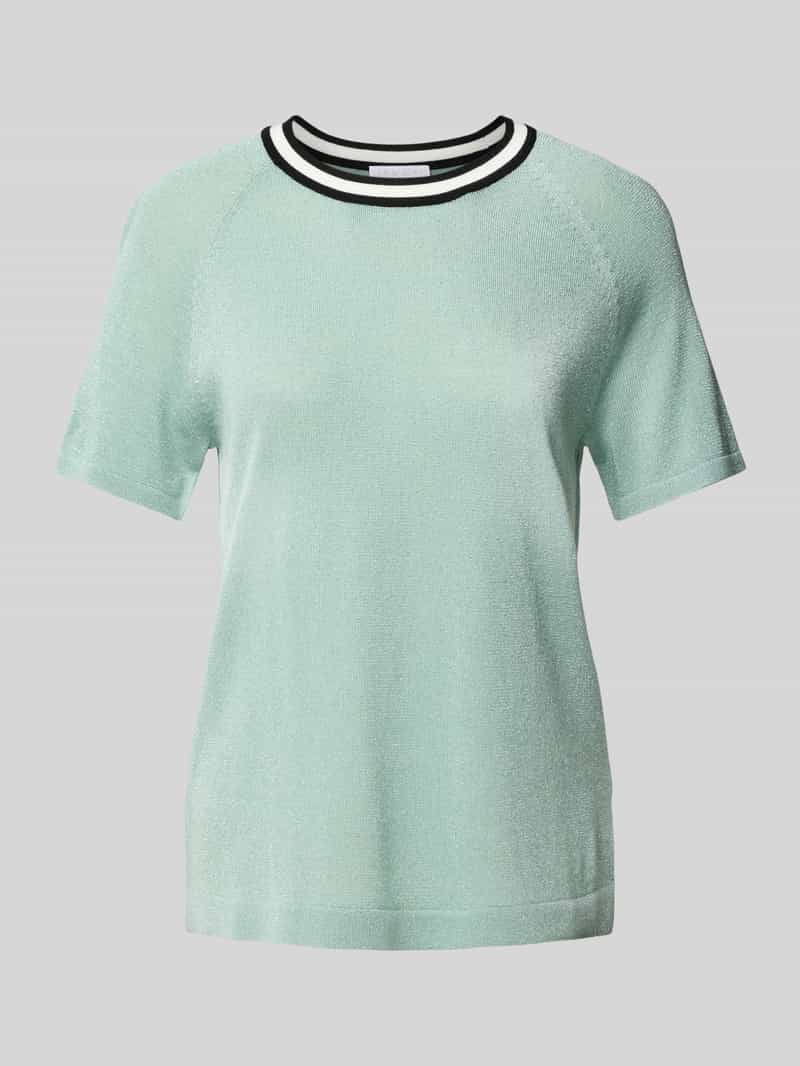 Gebreid shirt met effectgaren en raglanmouwen