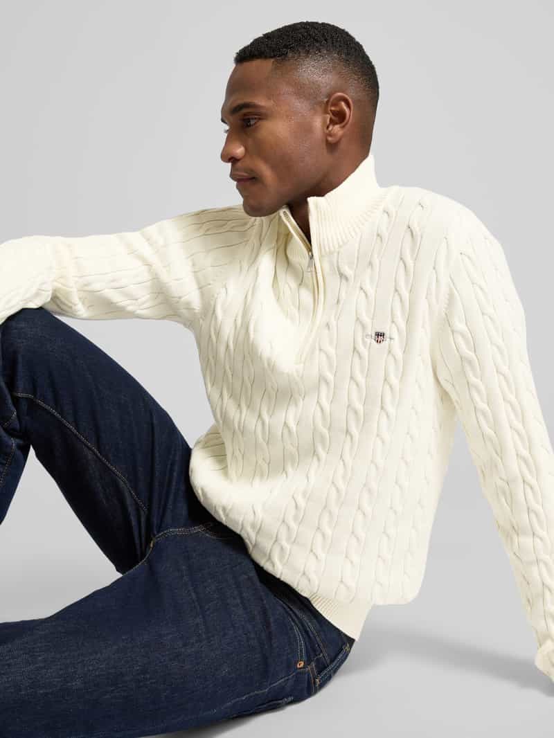 Gant Gebreide pullover met kabelpatroon