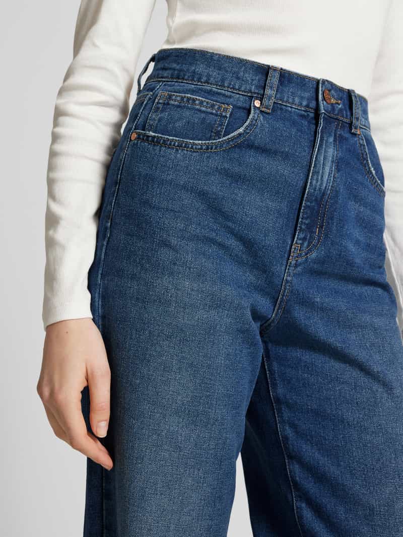 Only Wide leg jeans van zuiver katoen met contrasterende naden model 'HOPE'