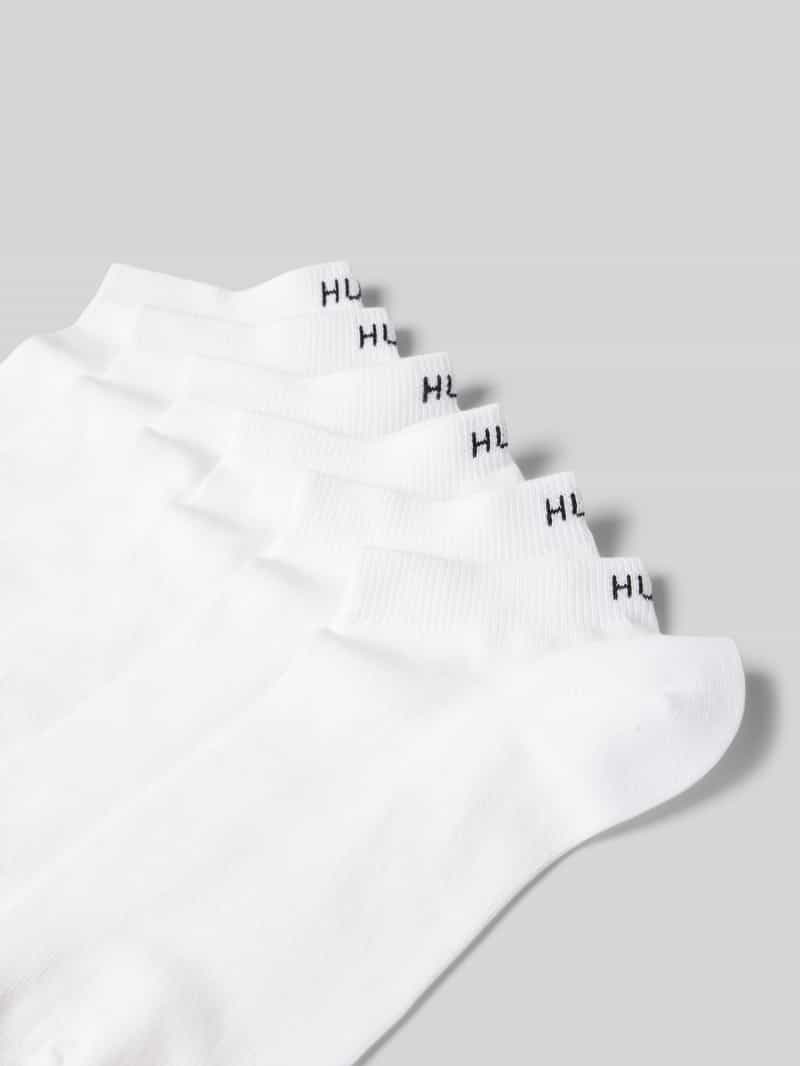 HUGO Sneakersokken met labelprint in een set van 6 paar