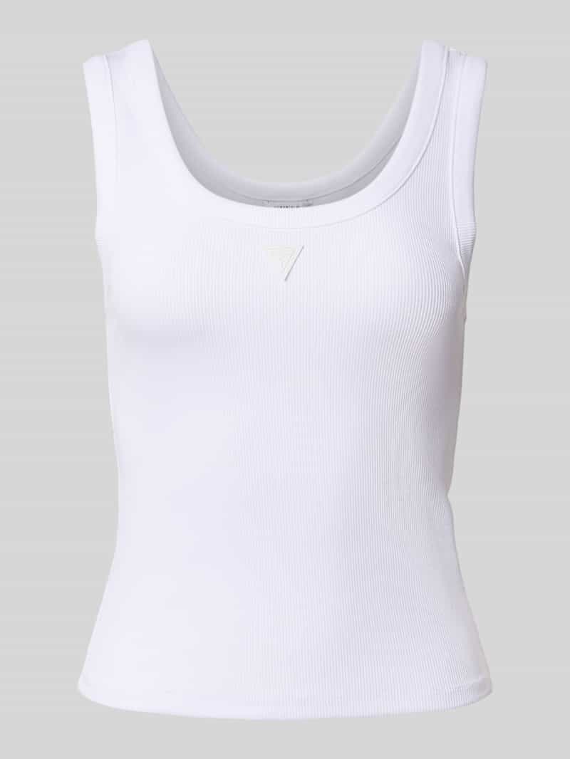 Guess Tanktop in riblook met labeldetail
