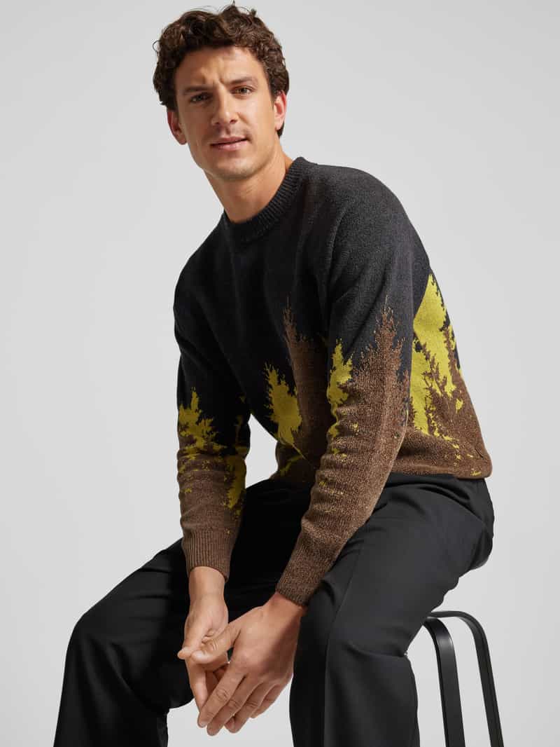 Boss Orange Gebreide pullover met ronde hals model 'Keverest'
