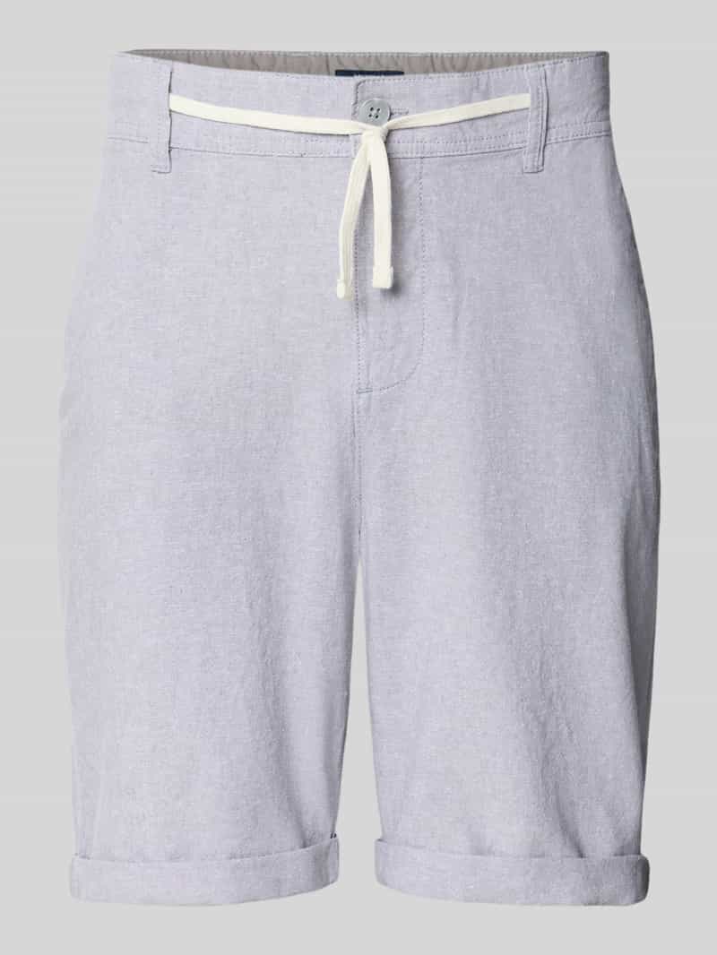 MCNEAL Regular fit korte linnen broek met tunnelkoord