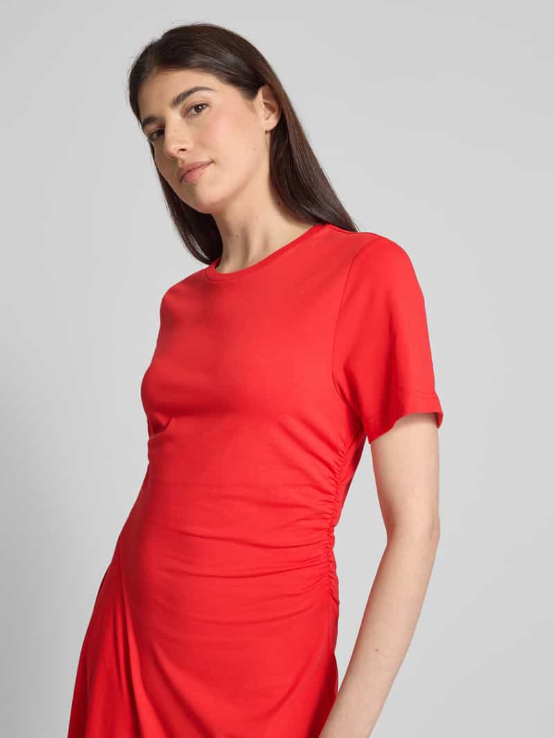 s.Oliver RED LABEL Getailleerde midi-jurk met ruches en asymmetrische rok