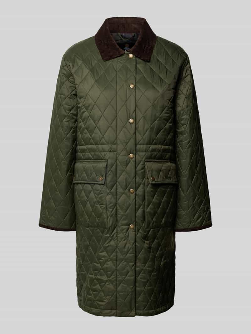 Barbour Regular fit gewatteerde mantel met drukknopen