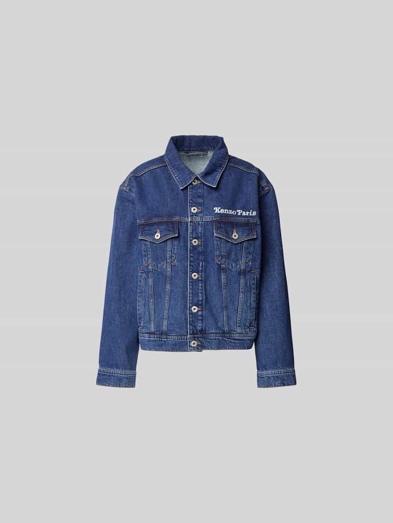 Jeansjack met labelstitching