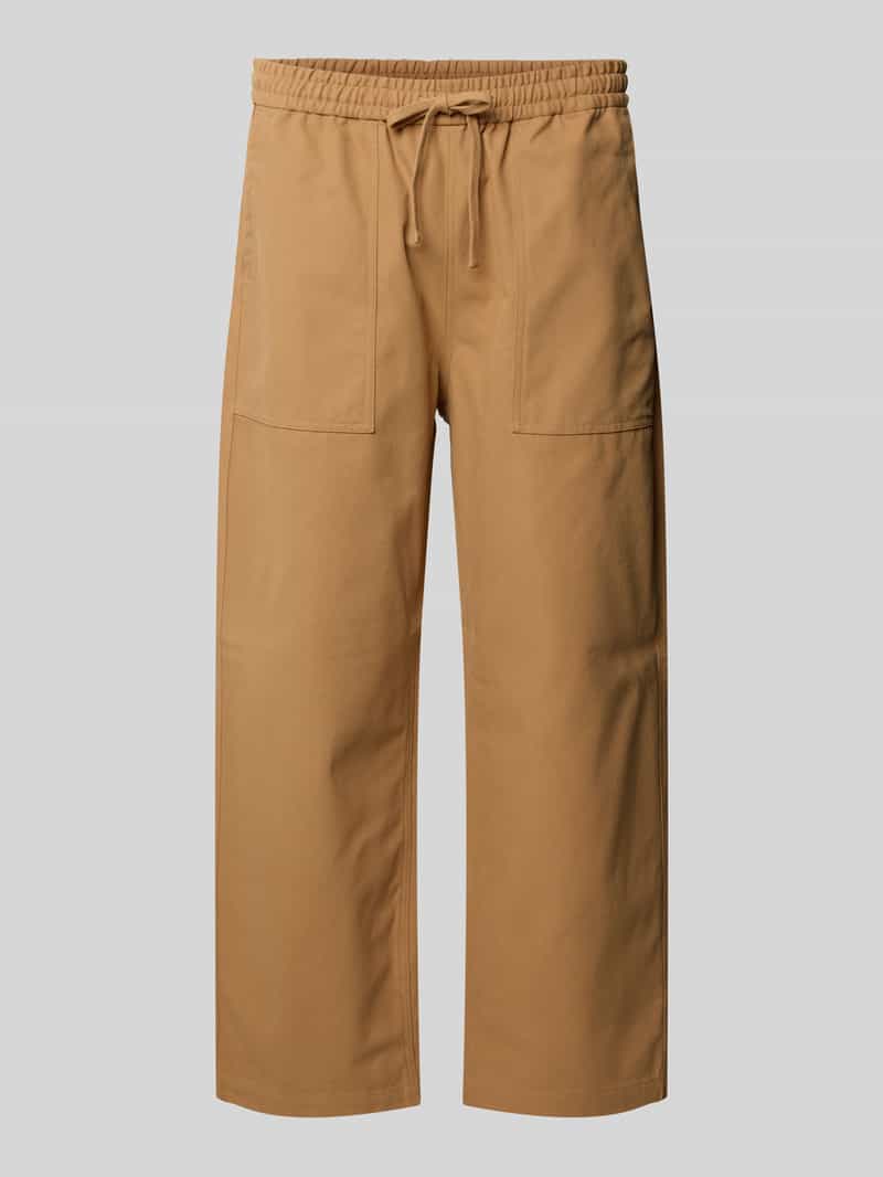 straight fit stoffen broek van katoen
