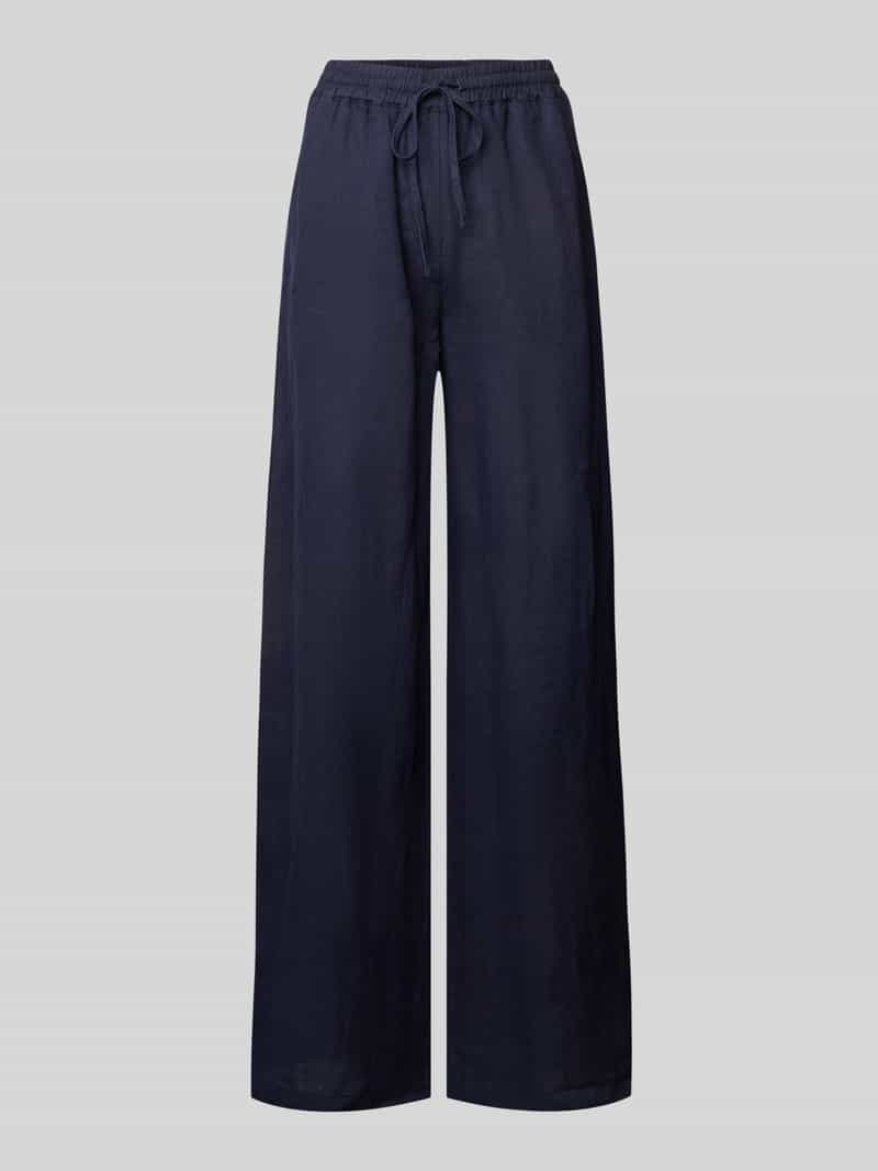 Emily Van den Bergh Wide leg linnen broek met elastische band