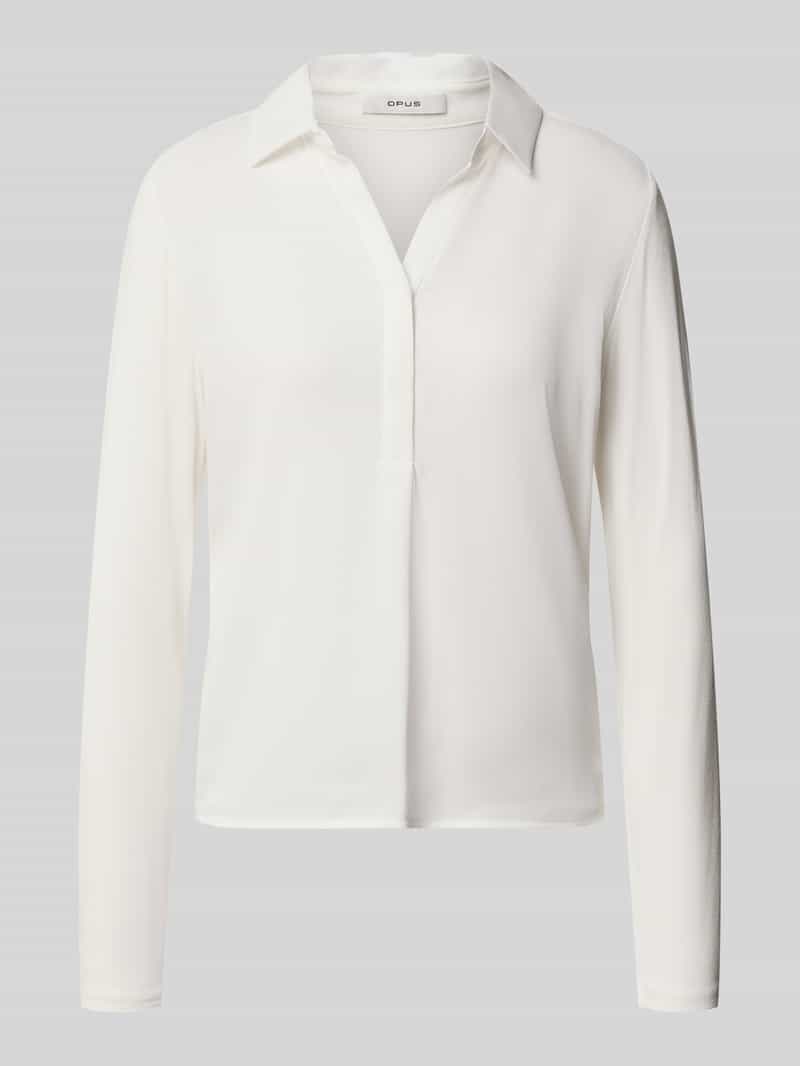 Opus Regular fit blouse met lange mouwen met overhemdkraag model 'Frera'