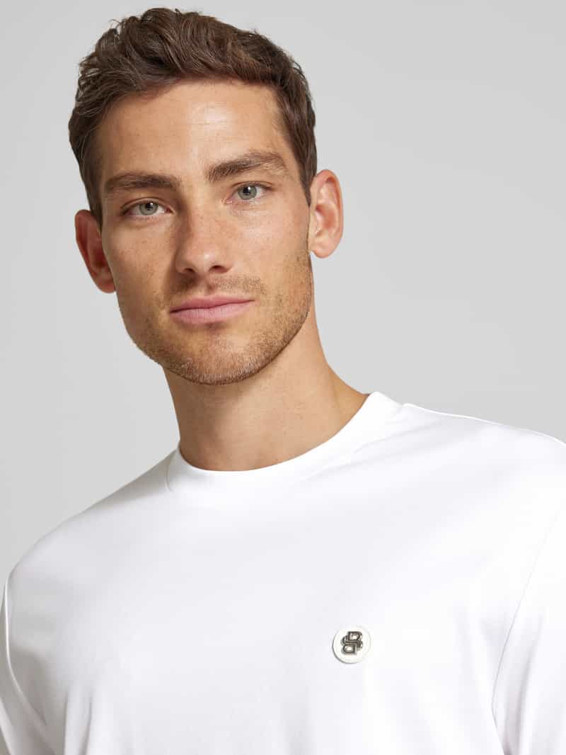 Boss T-shirt met labelpatch model 'Taut'