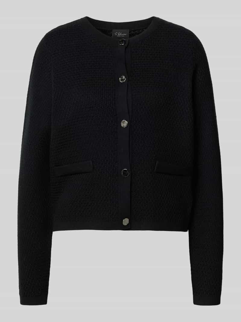 s.Oliver BLACK LABEL Regular fit gebreid jack van katoenmix