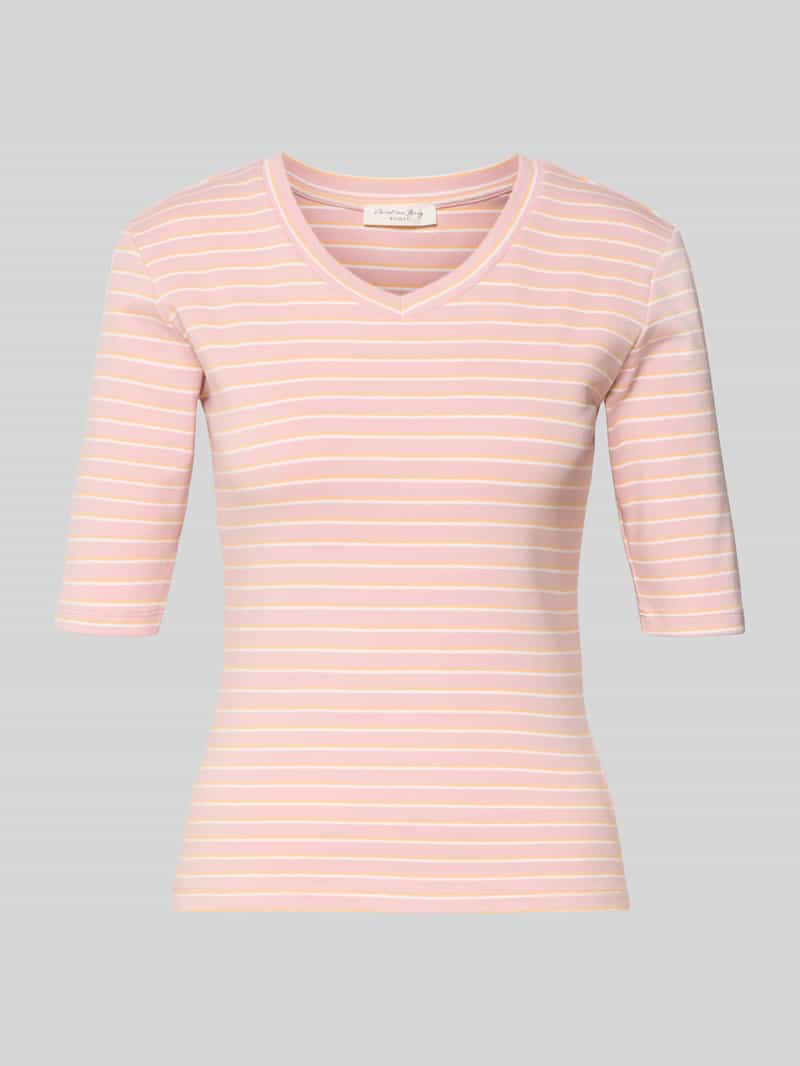 Christian Berg Woman Longsleeve mit 3/4-Arm und V-Ausschnitt in Altrosa, Größe L 2074850L