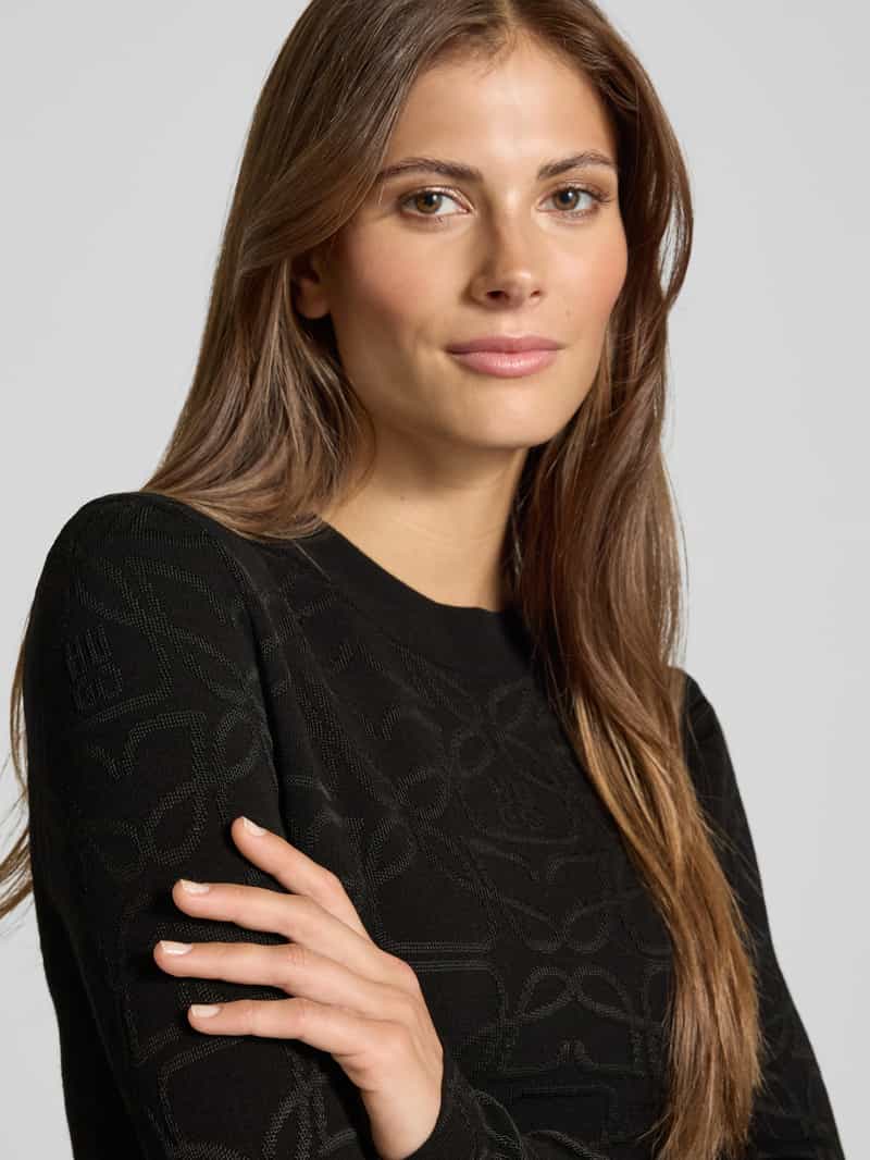 HUGO Shirt met lange mouwen van viscosemix in gebreide look model 'Satero'