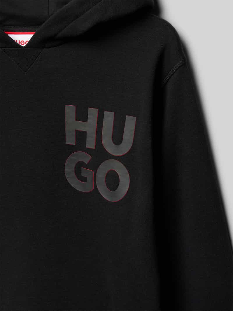 HUGO Hoodie met labelprint