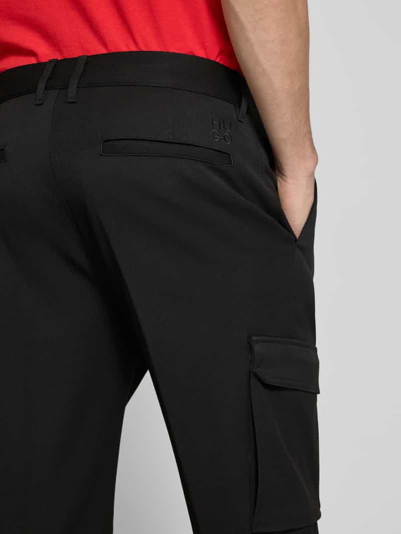 HUGO Tapered fit cargobroek met structuurmotief model 'Glavin'