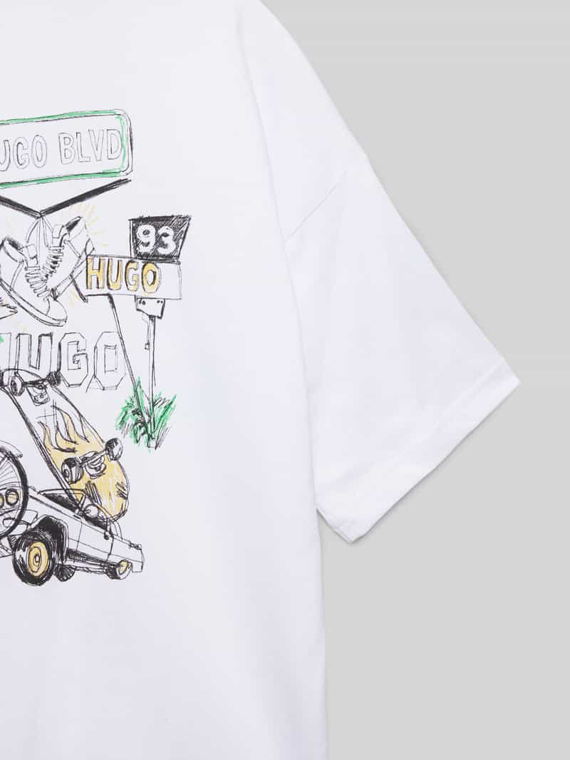 HUGO T-shirt met labelprint