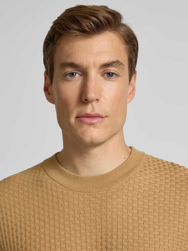Boss Regular fit gebreide pullover van zuiver katoen