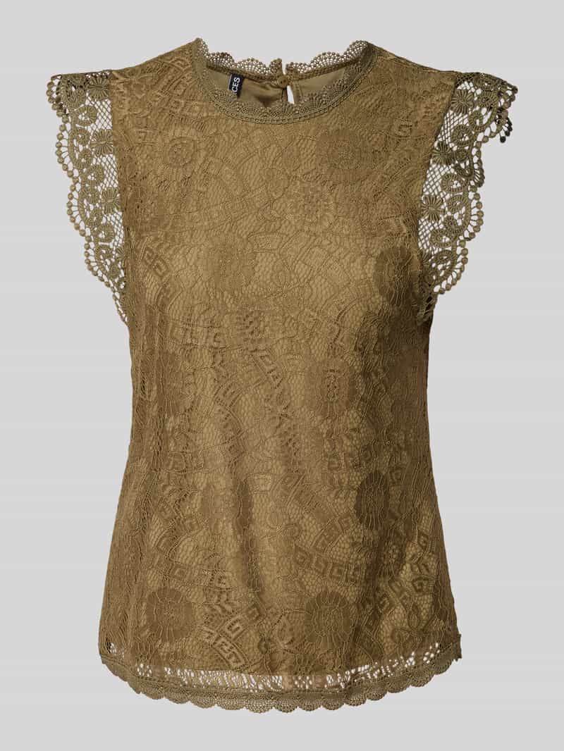 Pieces Regular fit top met kant model 'COLLINE'