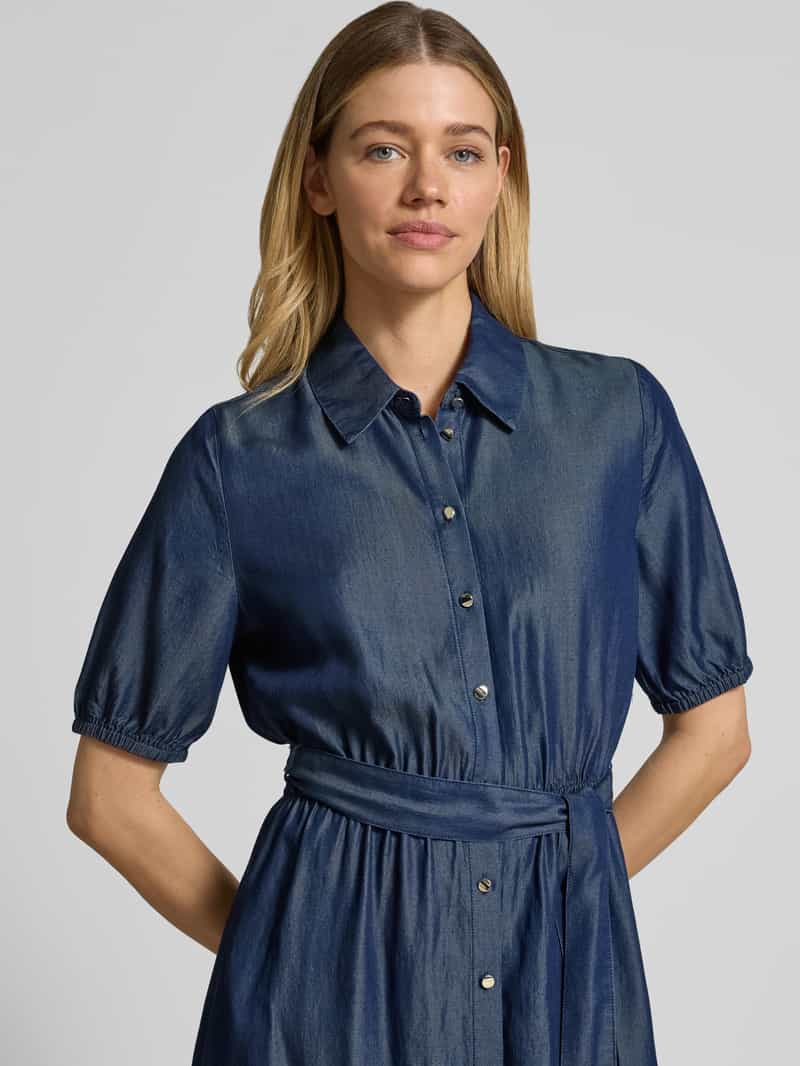 S.Oliver Getailleerde vrijetijdsjurk van puur lyocell jeansblauw, foto 4