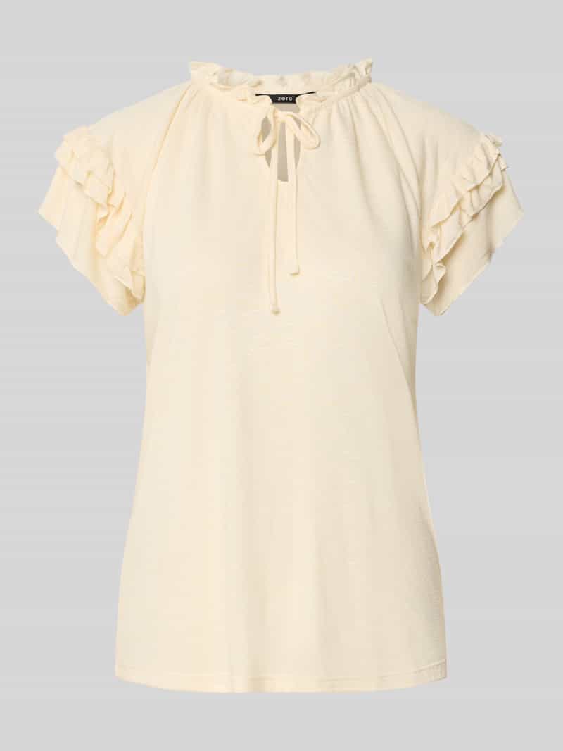 Zero T-shirt met volants en vetersluiting