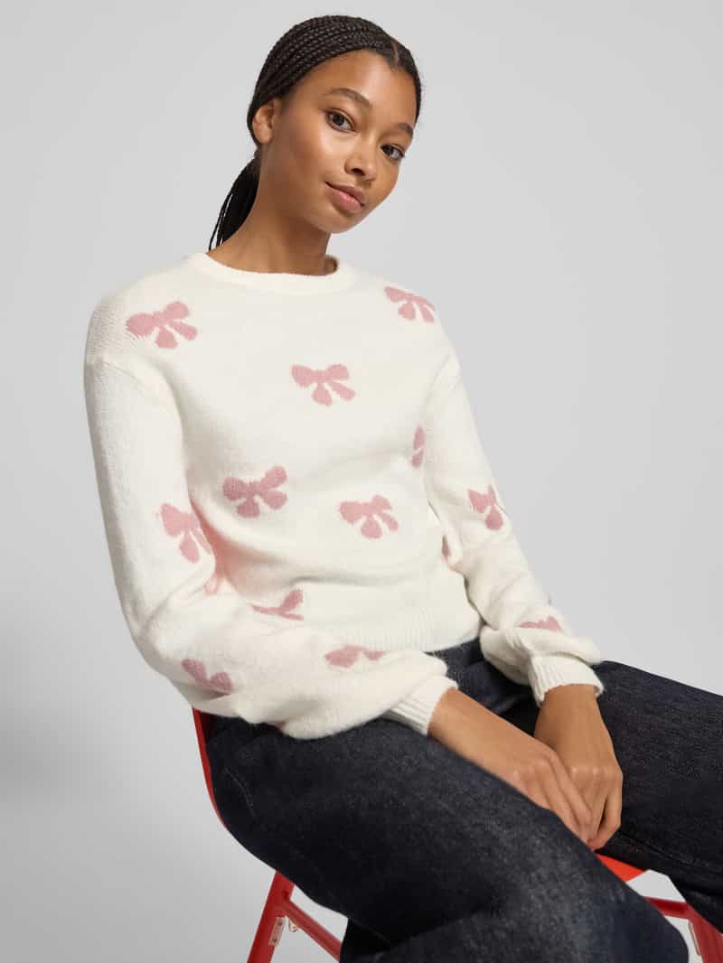 Only Regular fit gebreide pullover met all-over motief model 'BORA'