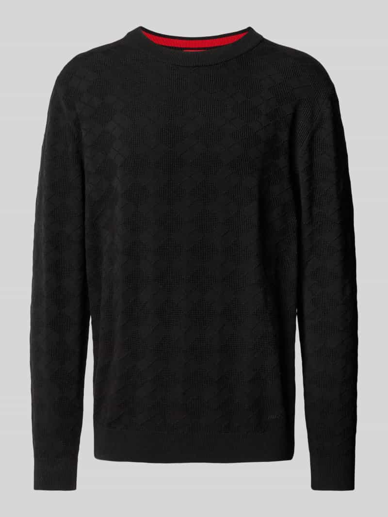 HUGO Gebreide pullover met ribboorden model 'Sargyle'