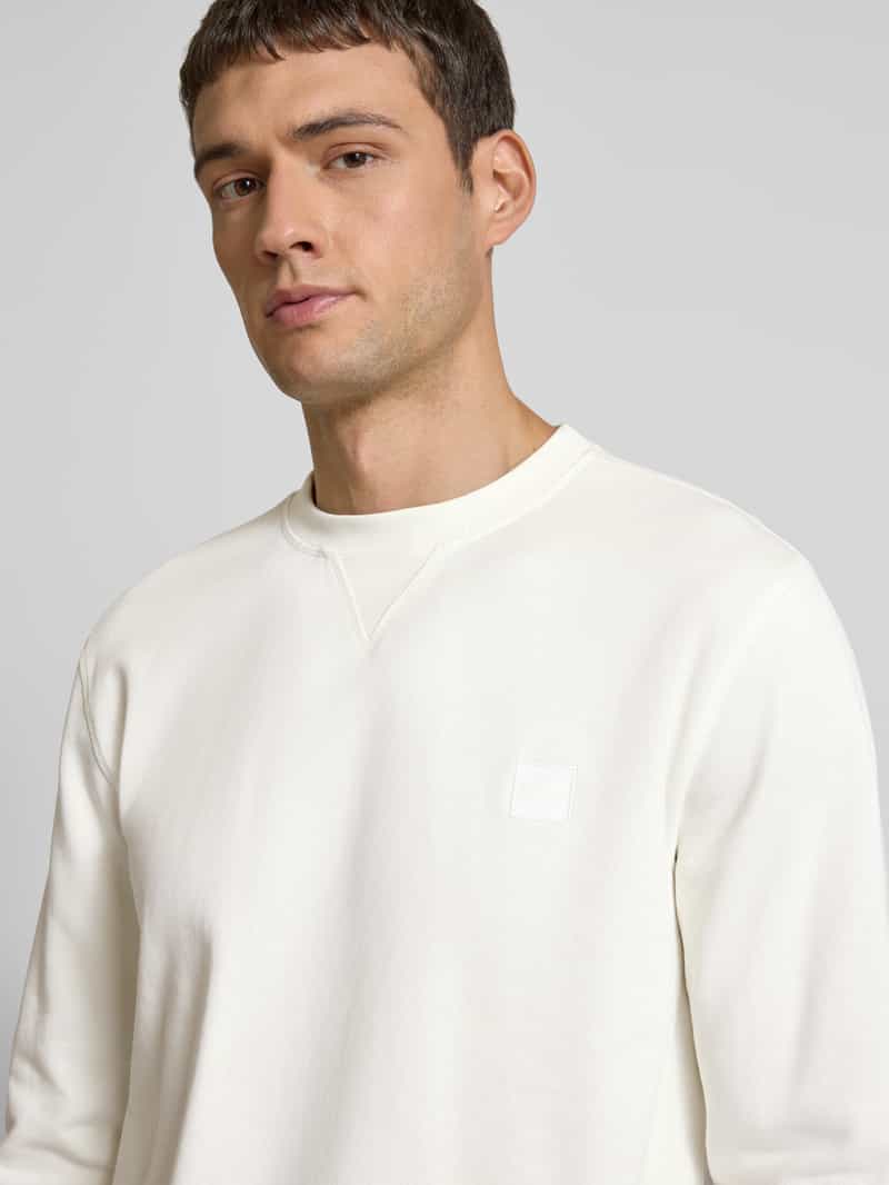 Boss Orange Sweatshirt met labelstitching model 'Westart'