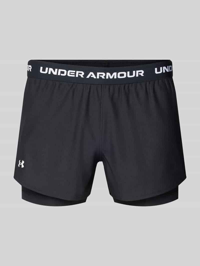 Under Armour Regular fit korte broek met label op tailleband model 'Tech Play Up'