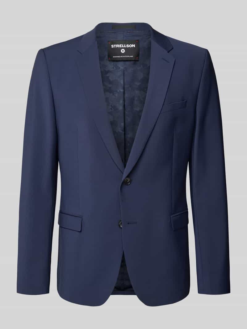 Regular fit 2-knoops colbert met wol