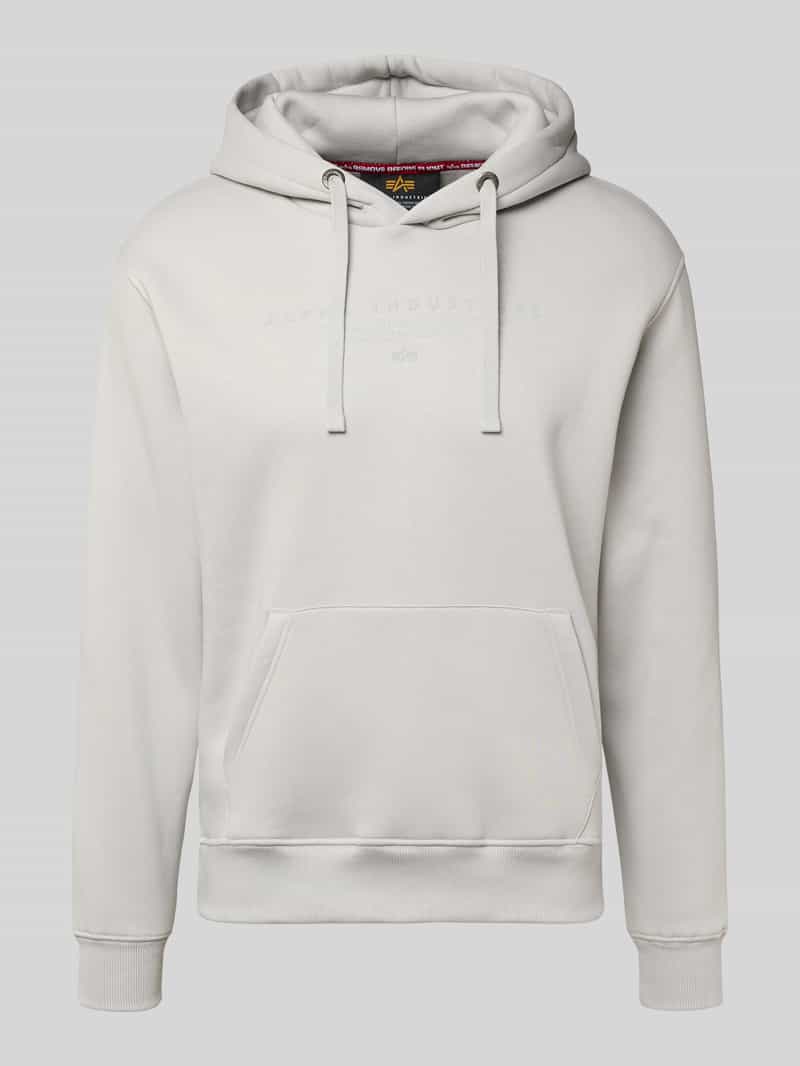 alpha industries Hoodie met labelprint en kangoeroezak