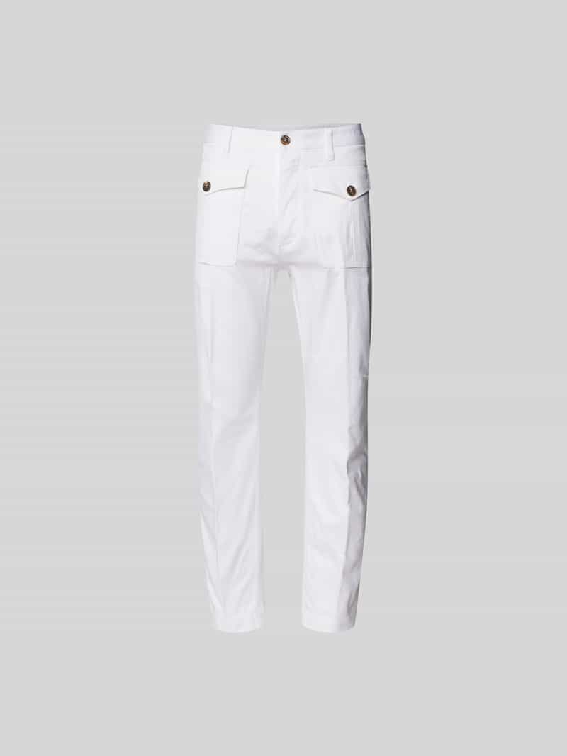 Stoffen broek met knoop- en ritssluiting