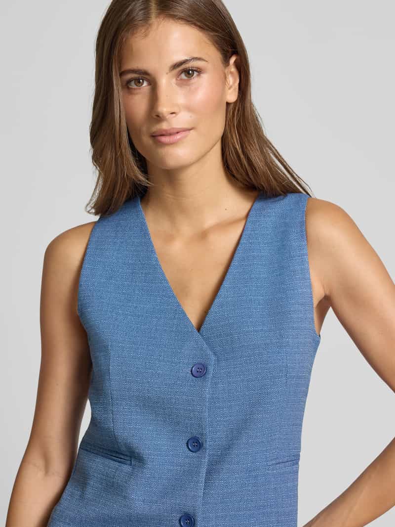 Rich & Royal Gilet met V-hals en paspelzakken