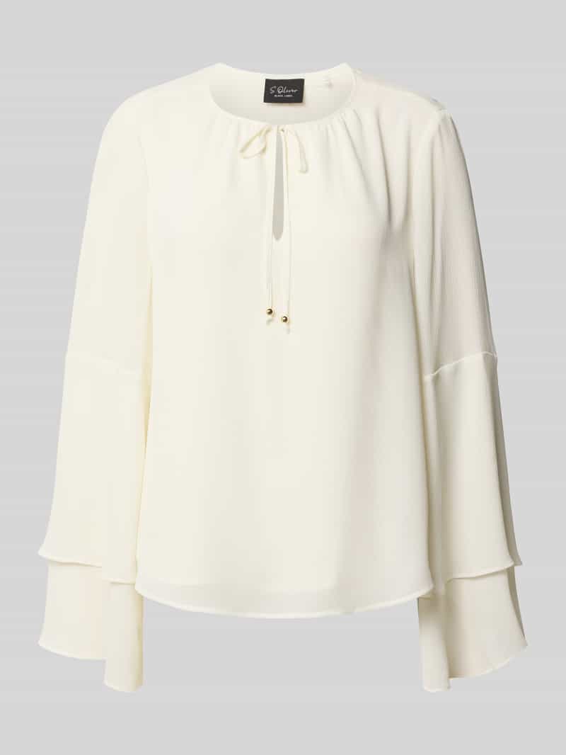 s.Oliver BLACK LABEL Regular fit blouse met lange mouwen met volants