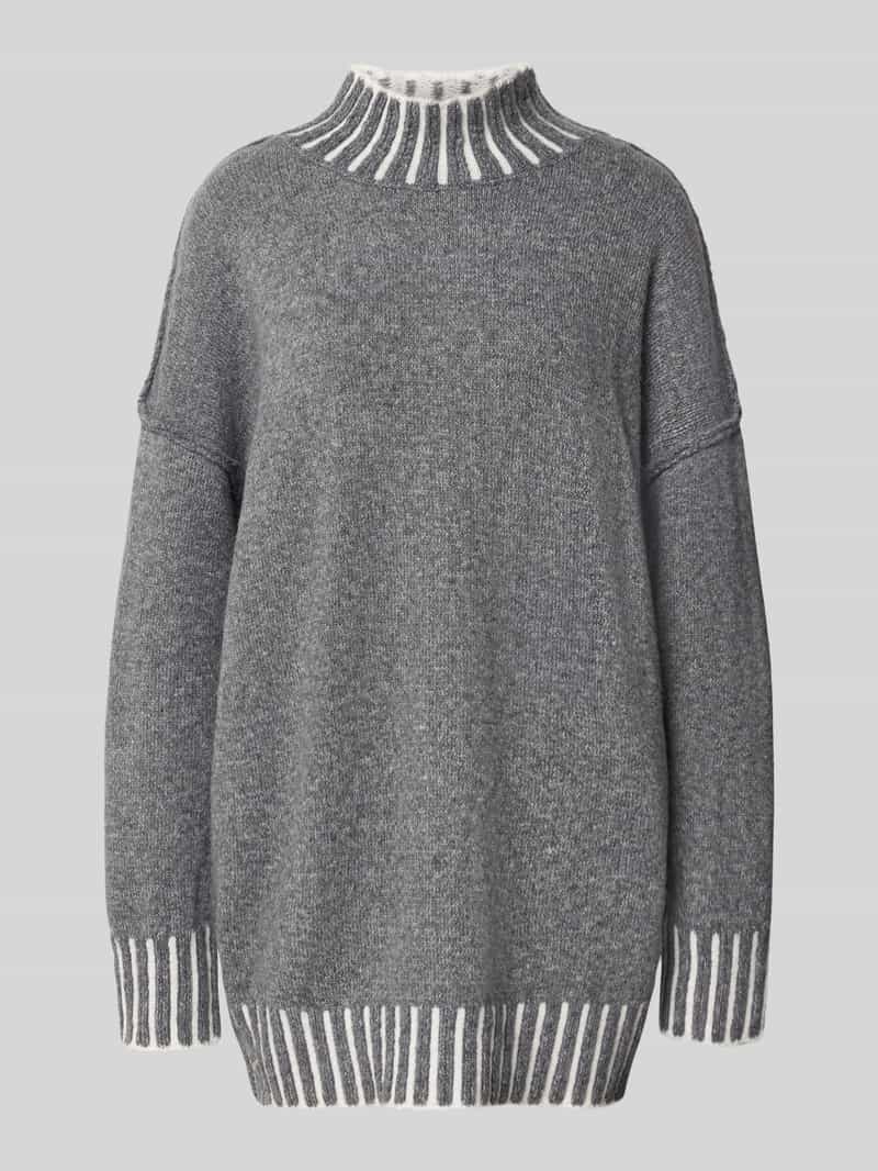 Apricot relaxed fit gebreide pullover met opstaande kraag