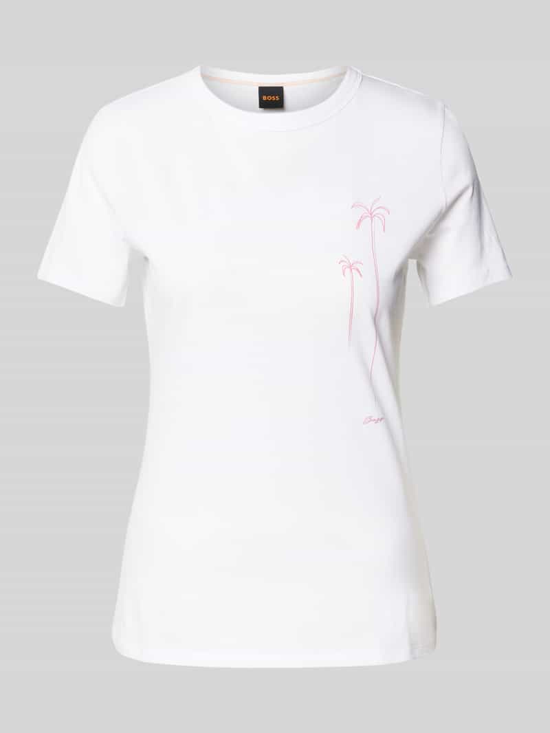Boss Orange T-shirt met labelprint model 'Elogo'