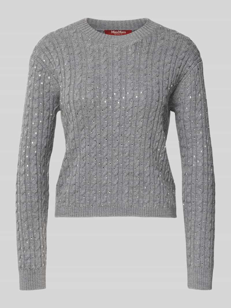 Max Mara Studio Slim fit gebreide pullover van zuivere scheerwol model 'USSURI'