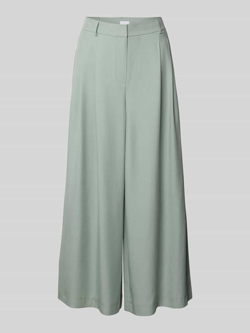 Jake*s Collection Wide leg bandplooibroek met steekzakken