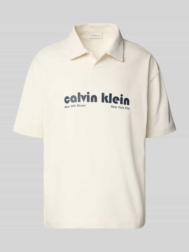Calvin Klein Jeans Relaxed fit poloshirt met labelprint