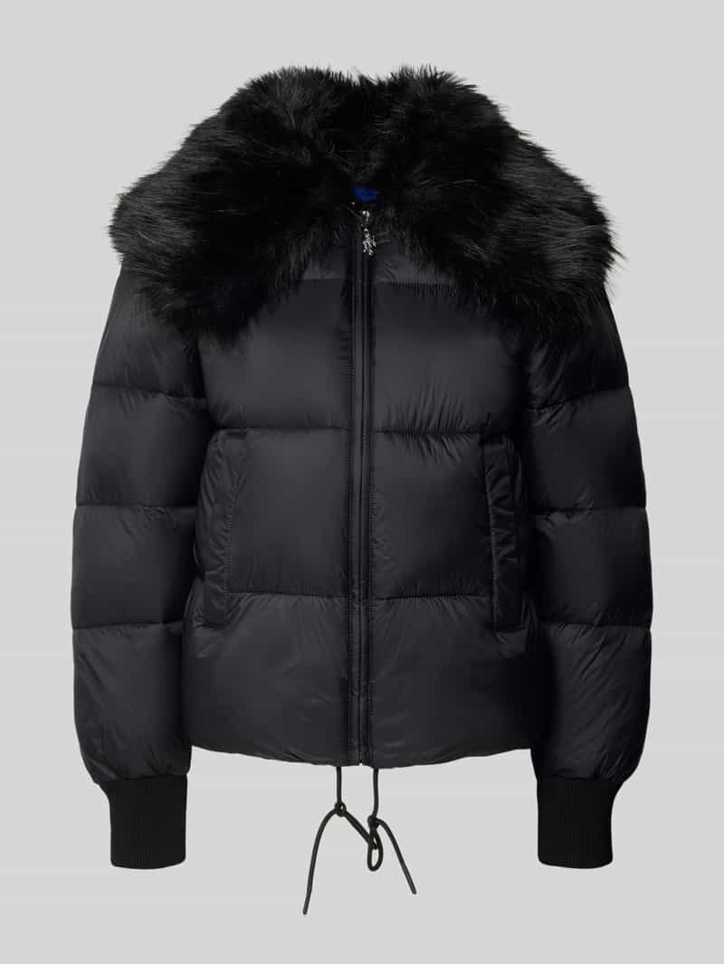 Hugo Blue Regular fit gewatteerd jack met breed imitatiebont model 'FUJI-1'