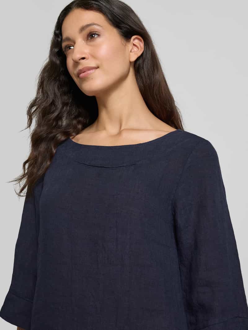 ZABAIONE Linnen jurk met ronde hals model 'Le44tizia