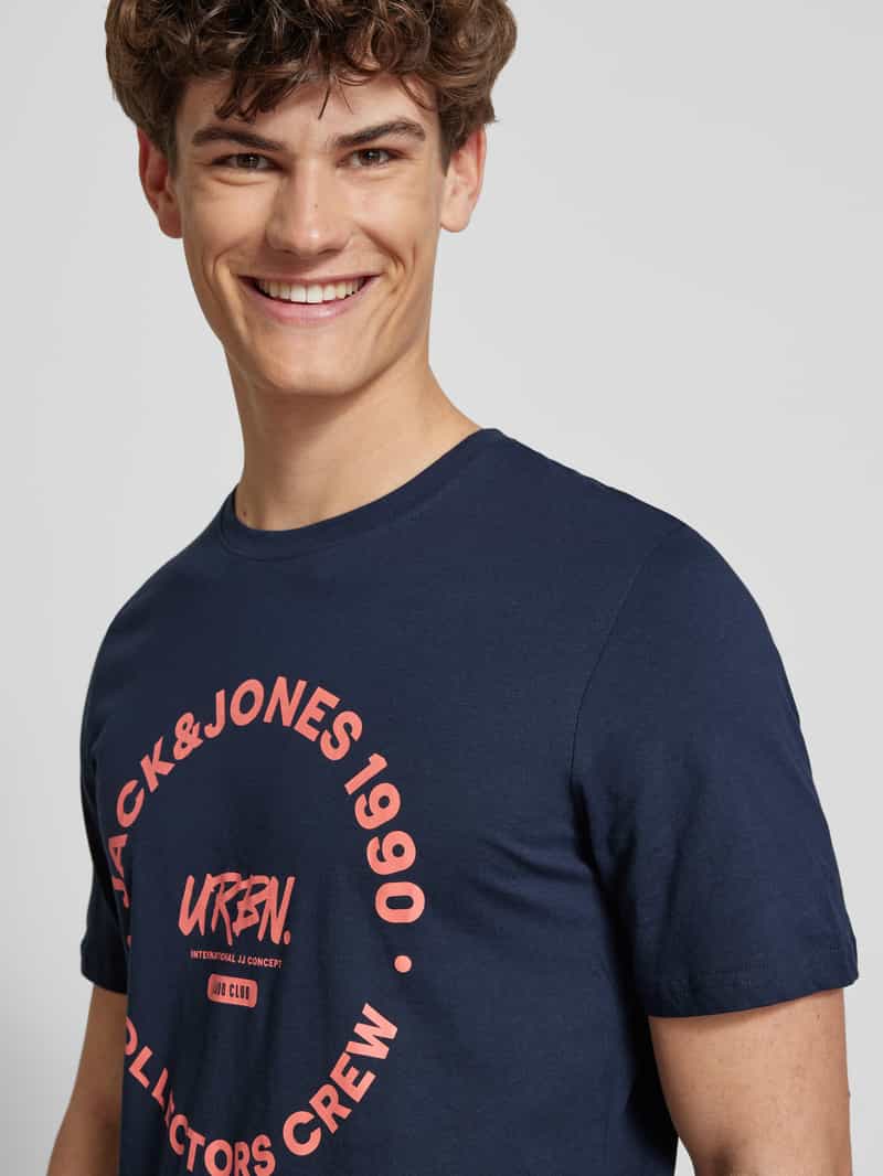 jack & jones T-shirt met labelprint model 'SIMON'