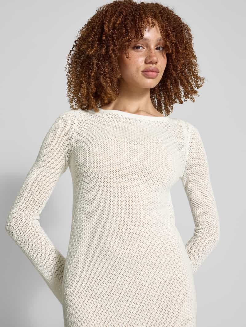 Review Gebreide jurk met ronde hals