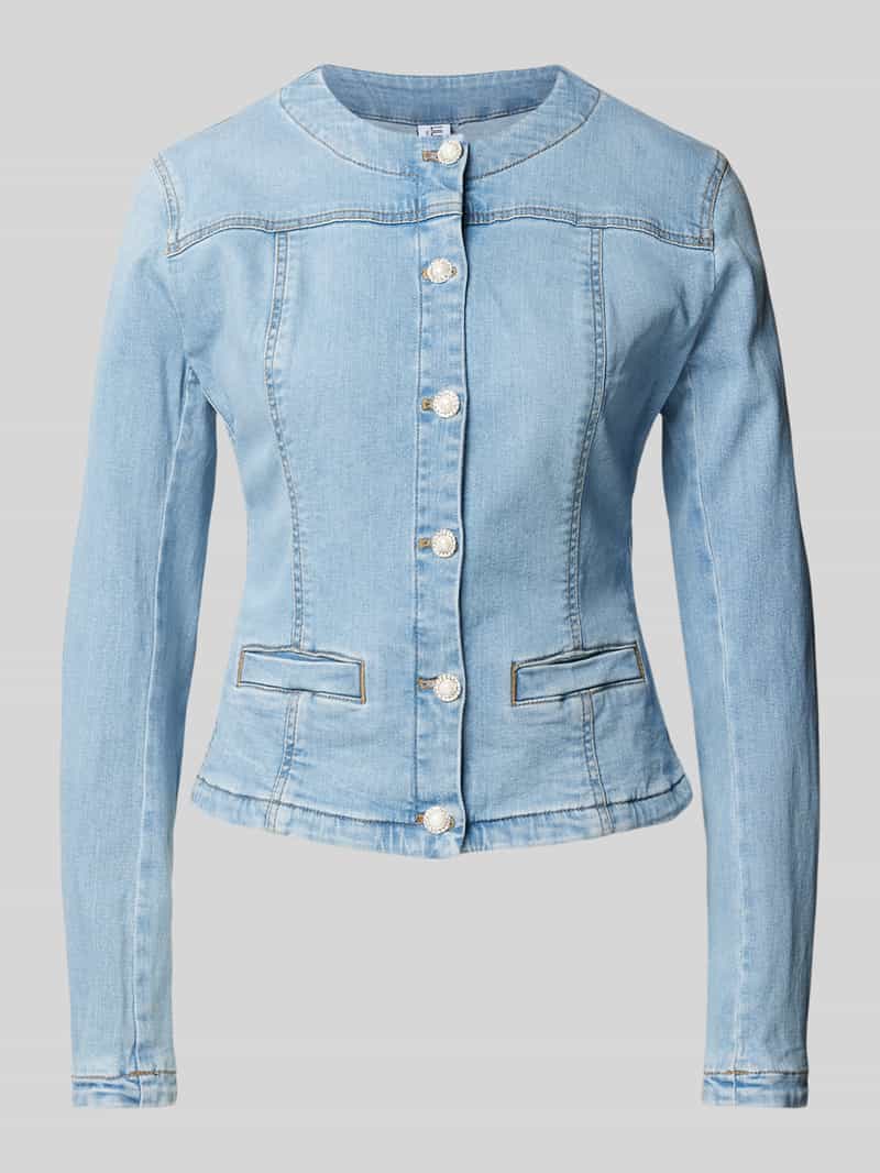 Liu Jo White Jeansjack met ronde hals model 'GIACCA SHINY'