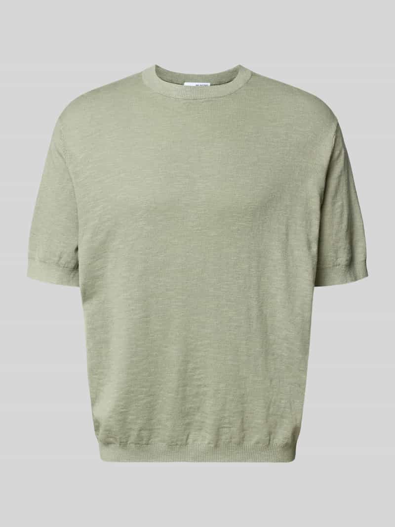 Selected Homme Regular fit gebreid shirt van een mix van katoen en linnen model 'BERG SUN'