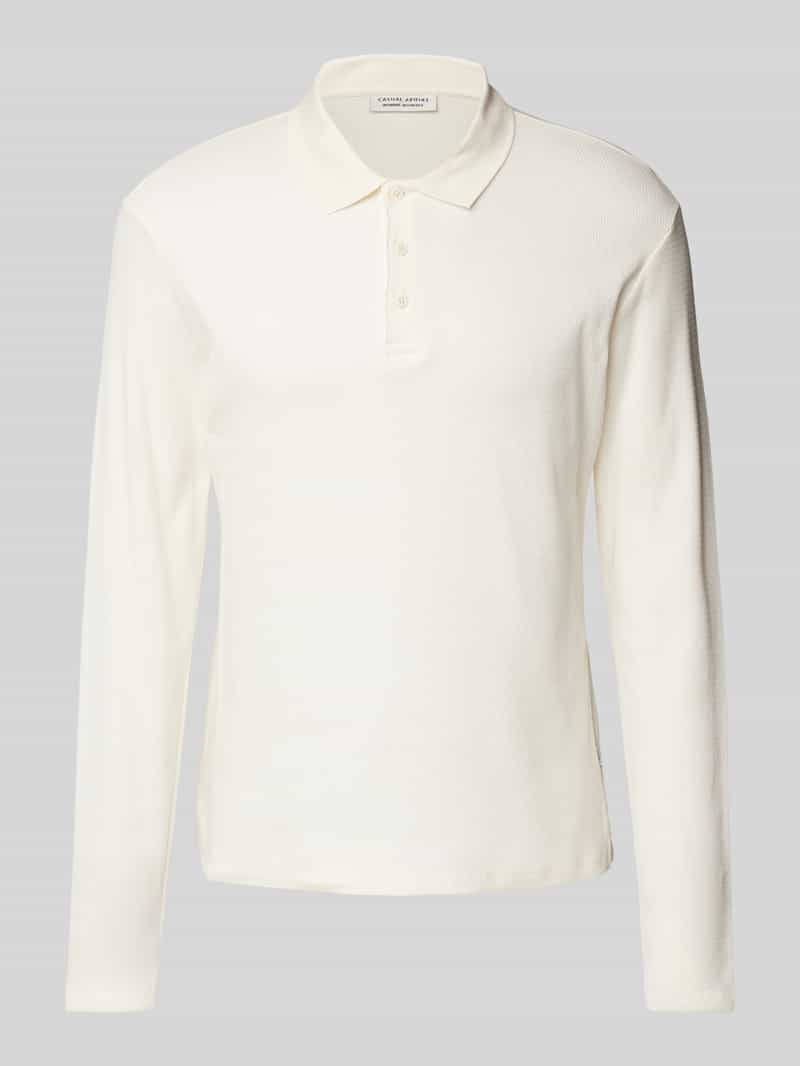 casual friday Slim fit poloshirt met labeldetail model 'ELIAS'